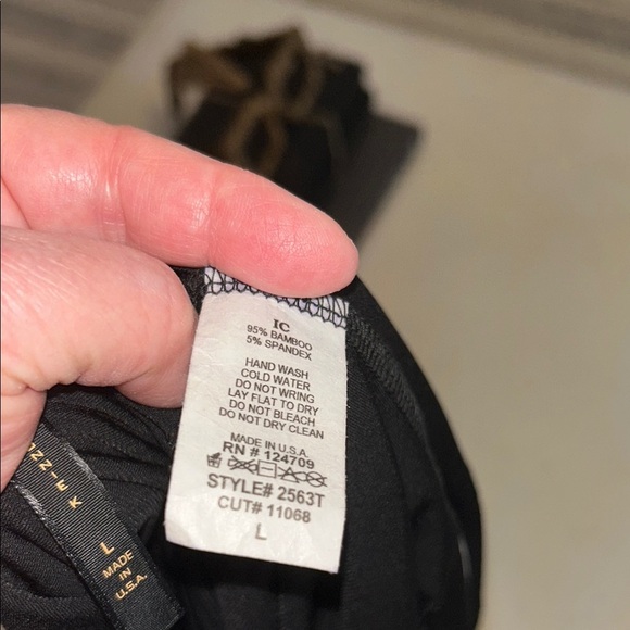 IC by Connie K Gray and Black Fringe Women's Bamboo 3/4 sleeve Top. Sz. Large - Picture 7 of 7